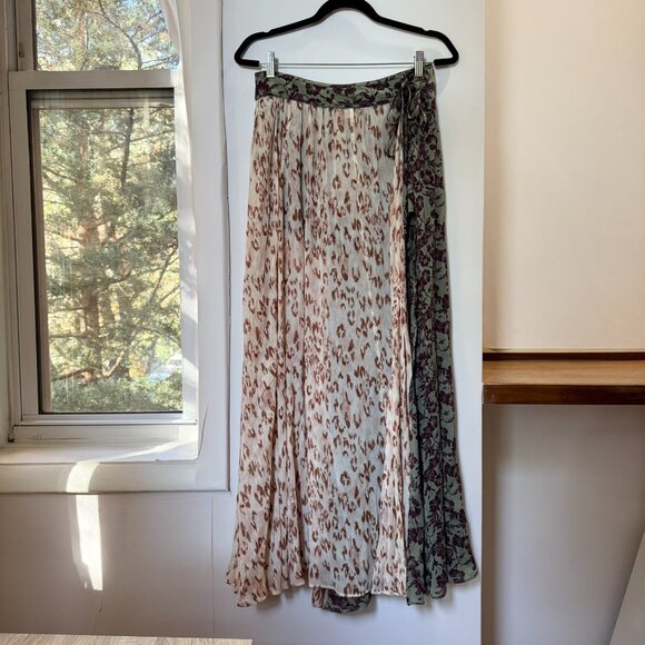 NWT Free People Oasis Printed Maxi Skirt Skort Floral Green 6 - Picture 5 of 13